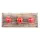 Red Leaf Floral Ceramic Wooden Hooks